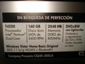 Compaq Presario CQ40-305, Características, Precio y Drivers